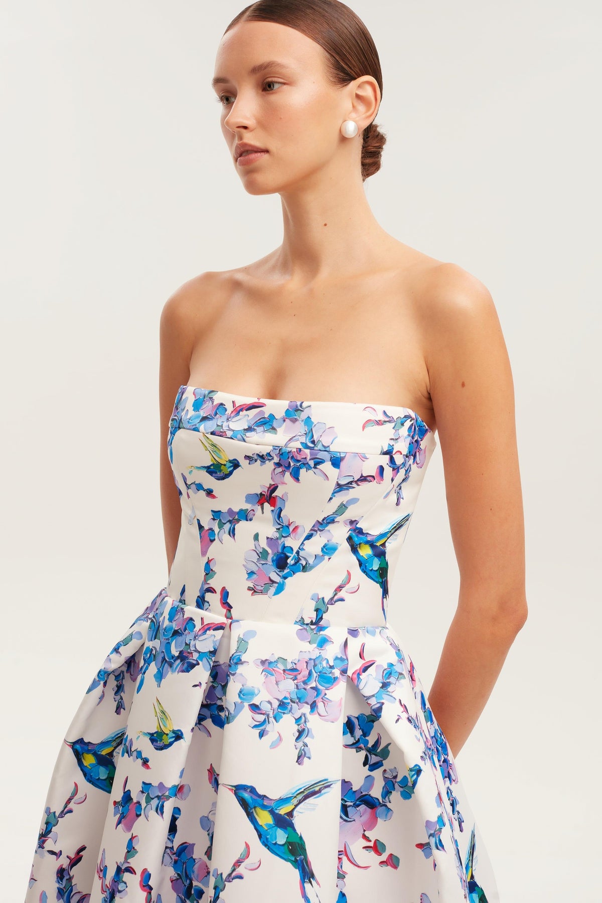 Floral Off-Shoulder Lace Up Midi Dress