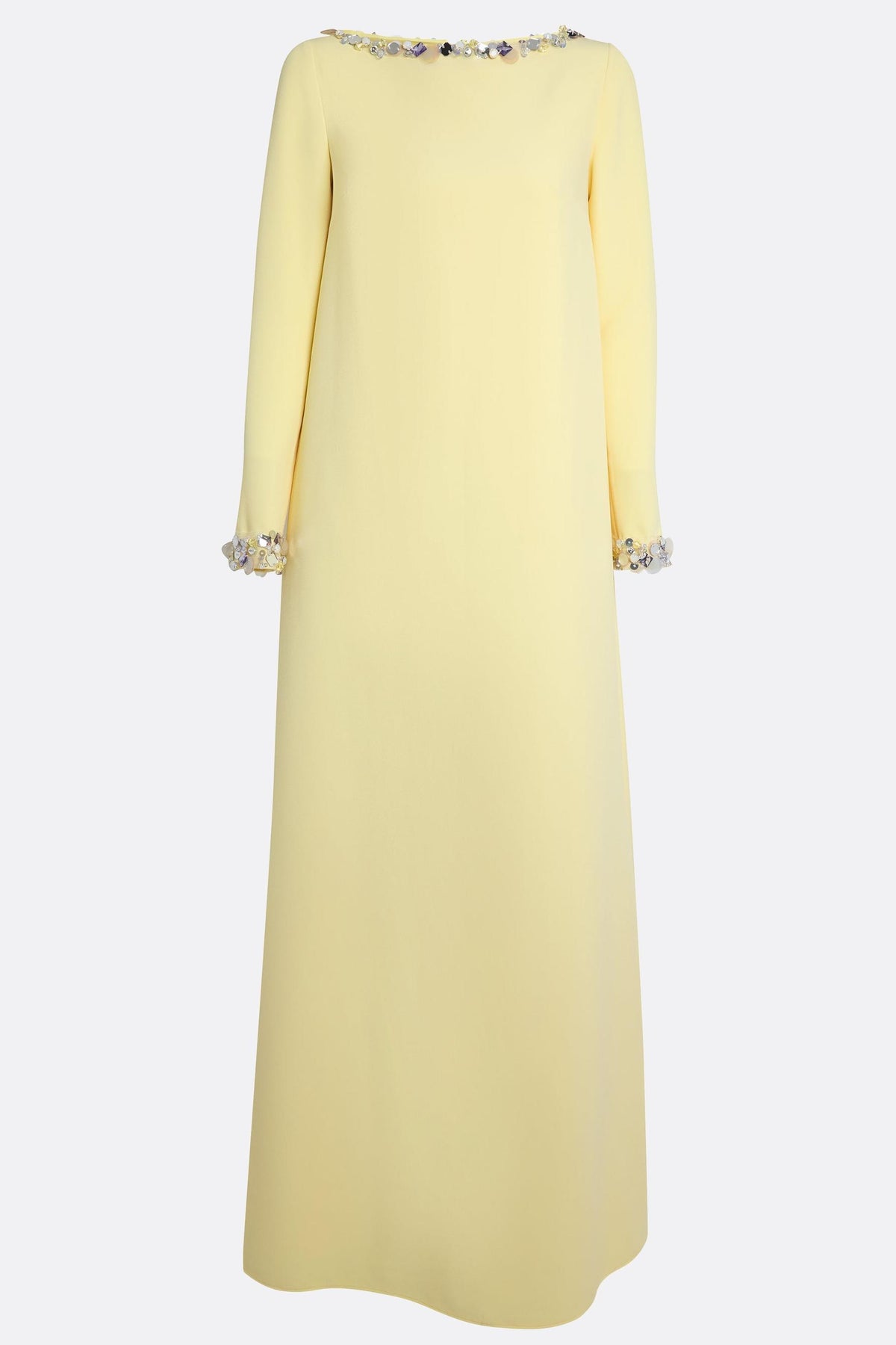 Rhinestone Boat Neck Long Sleeve Maxi Dress
