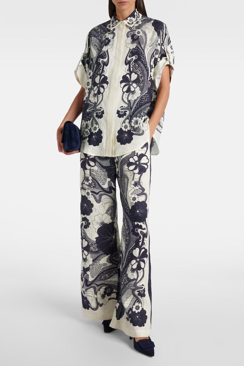 Floral Flapped Top & High Waist Pants Set