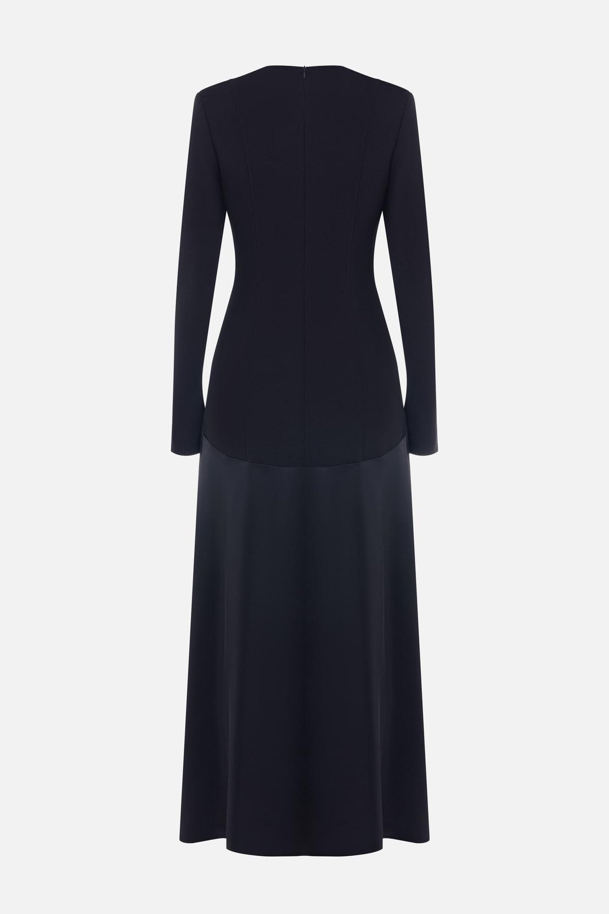 Satin Splicing Long Sleeve Maxi Dress