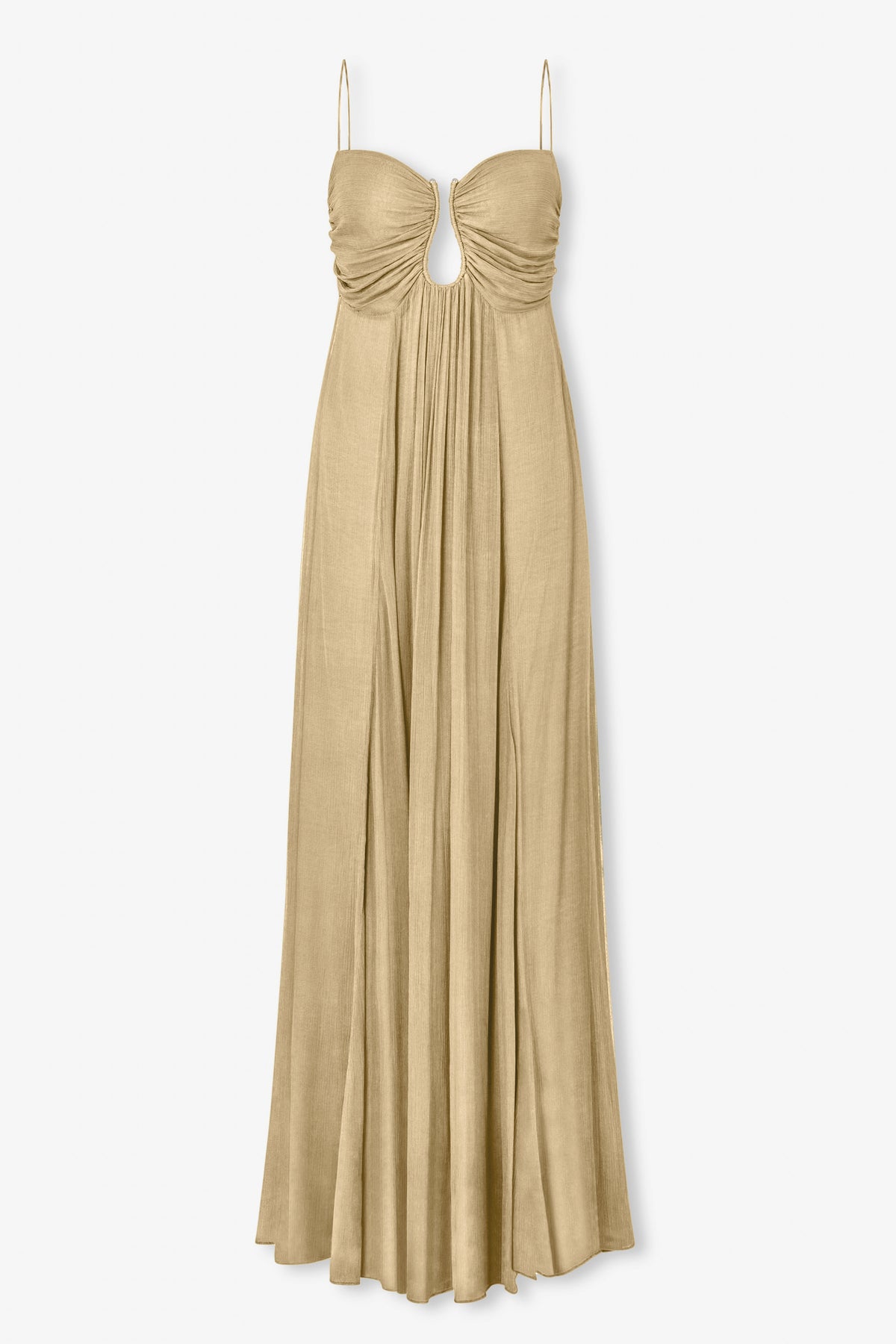 Chiffon Cut-Out Gathering Midi Dress