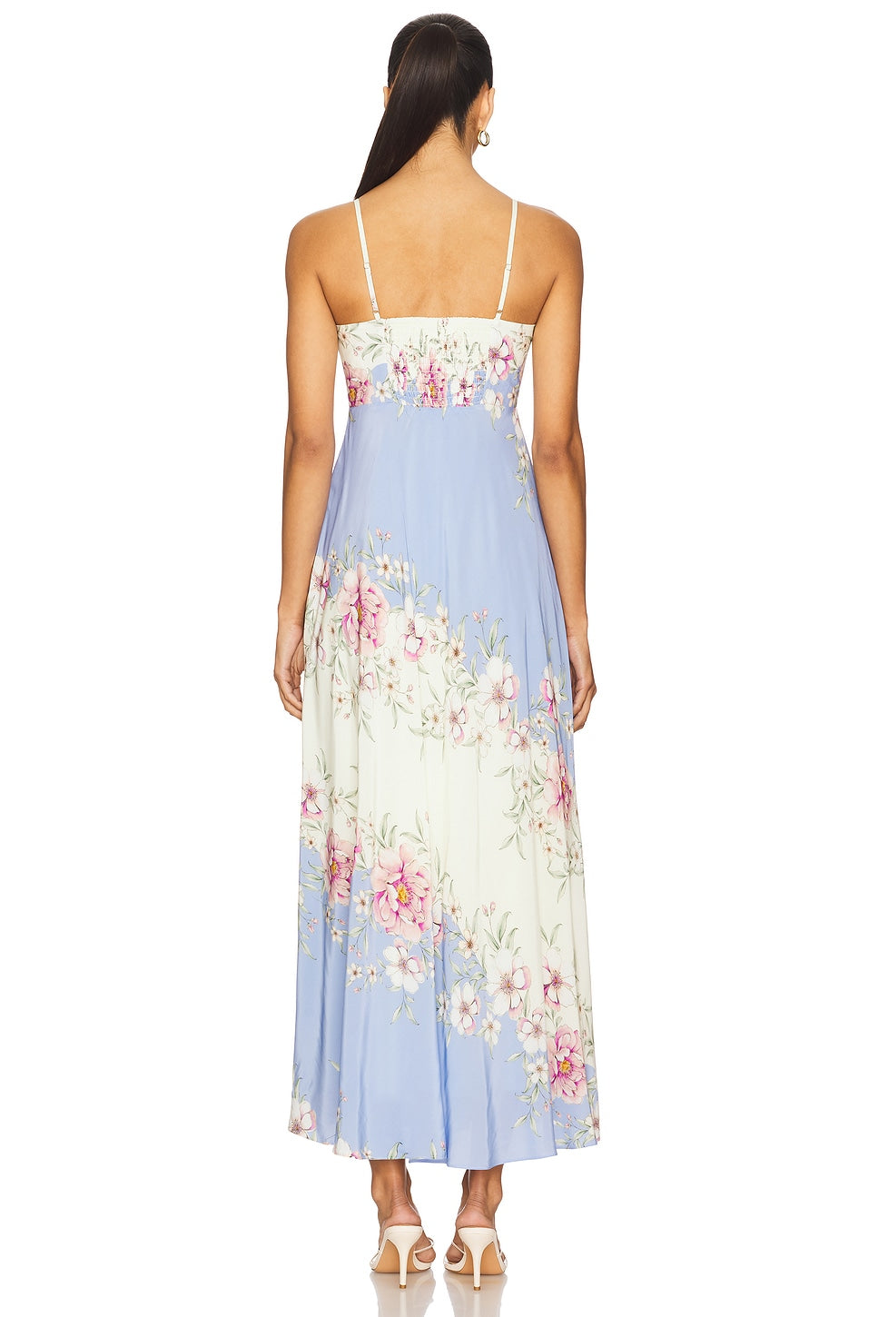 Floral Smocking Slip Midi Dress
