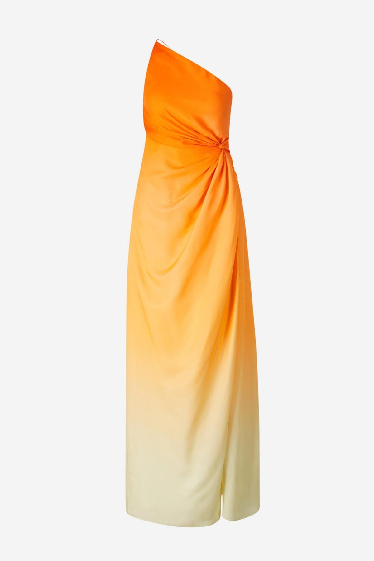 Jersey Gradient Color Skew Collar Maxi Dress