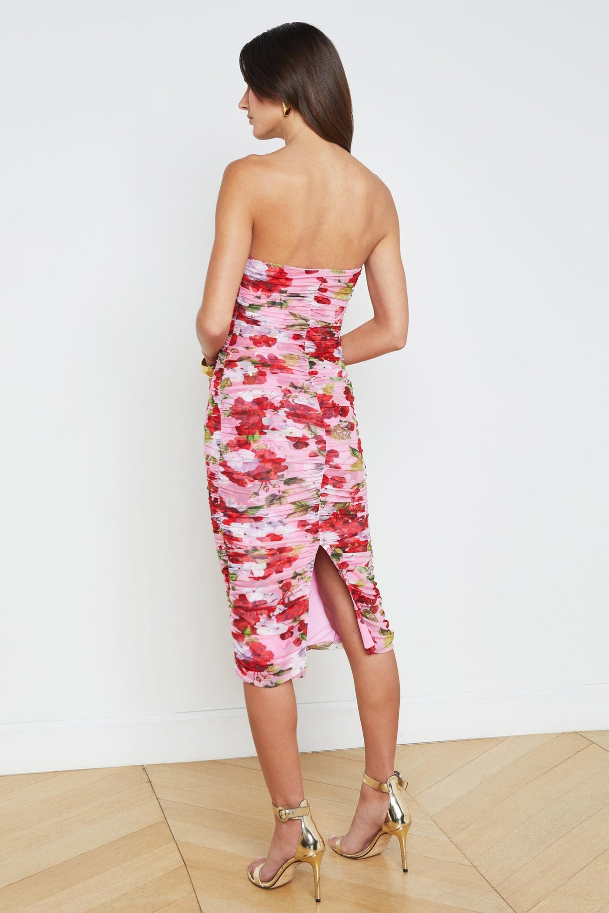 Mesh Floral Slip Midi Dress