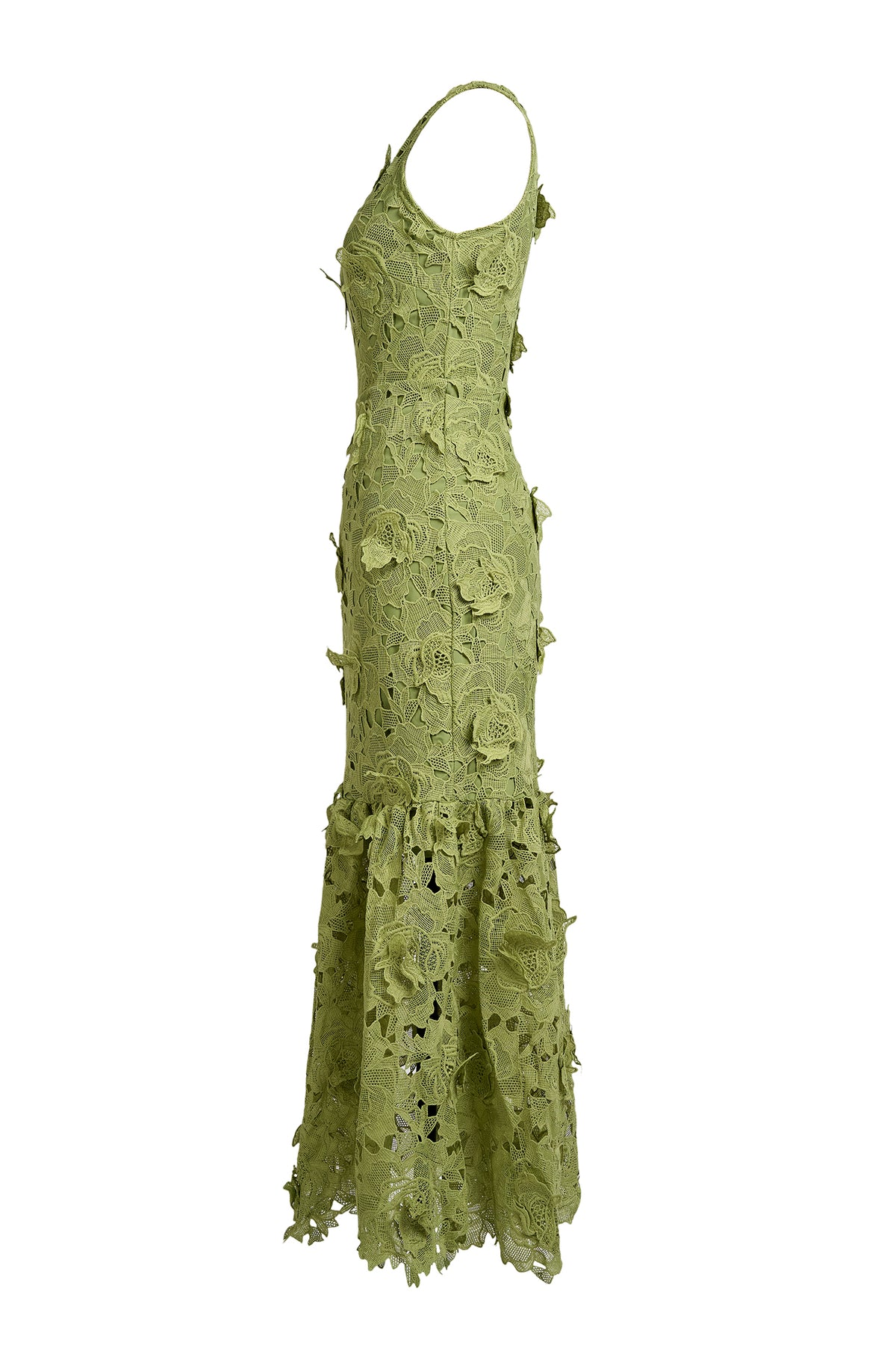 Lace Embroidered Sleeveless Midi Dress