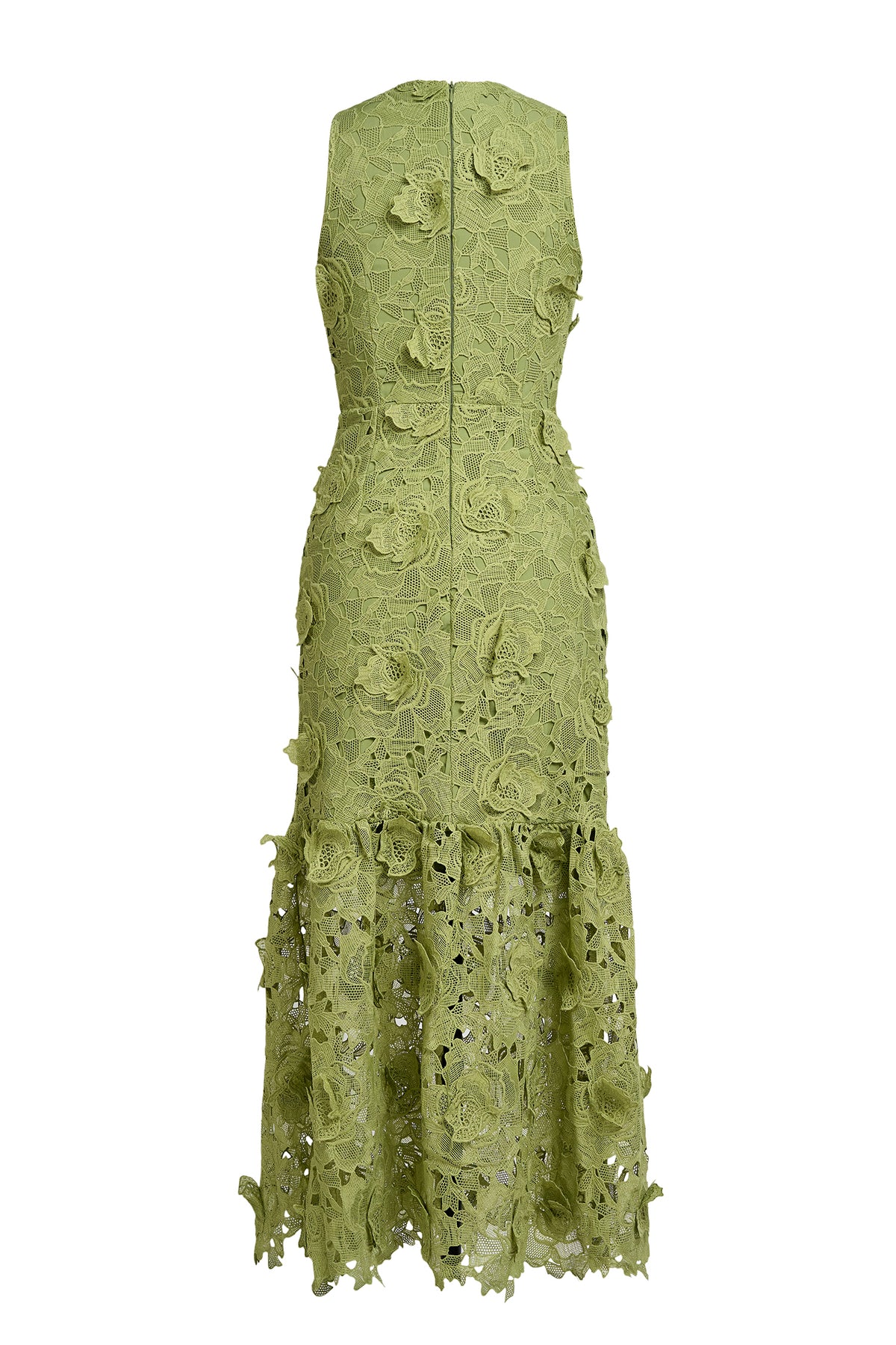 Lace Embroidered Sleeveless Midi Dress