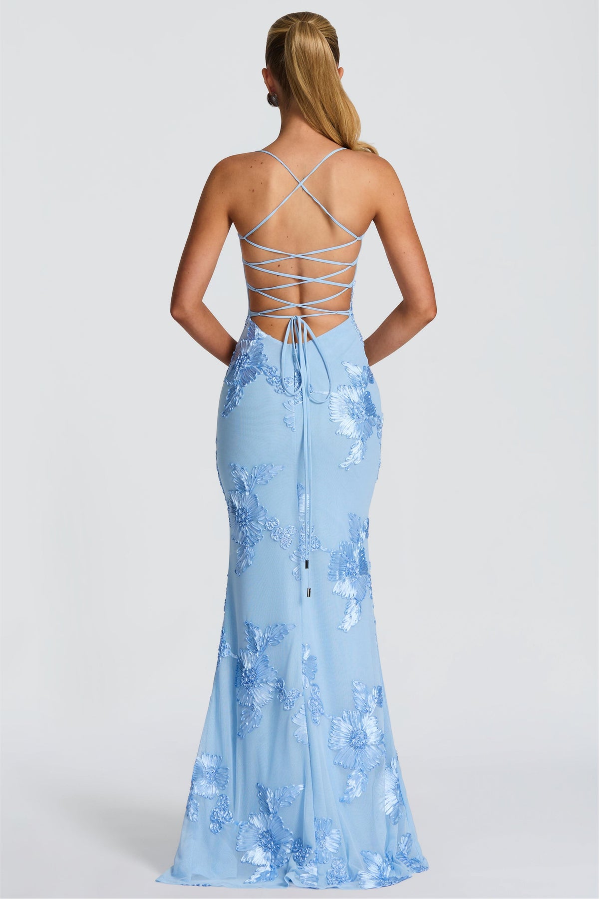 Mesh Embroidered Slip Midi Dress