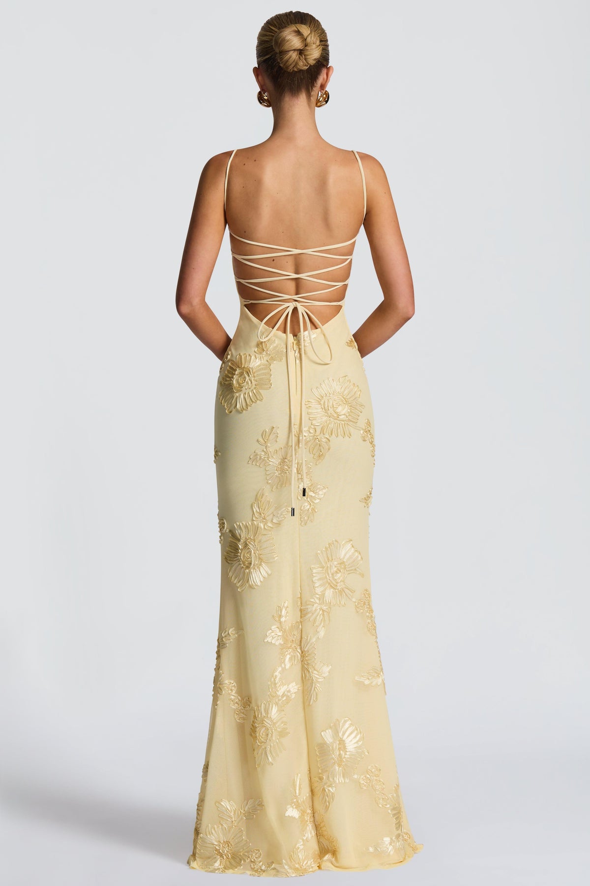 Mesh Embroidered Slip Midi Dress