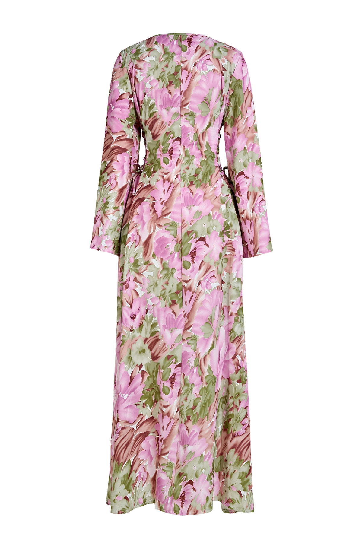 Floral Embroidered Bell Sleeve Midi Dress