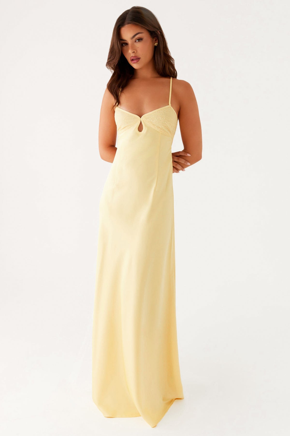 Lace Backless Maxi Dress With Sash