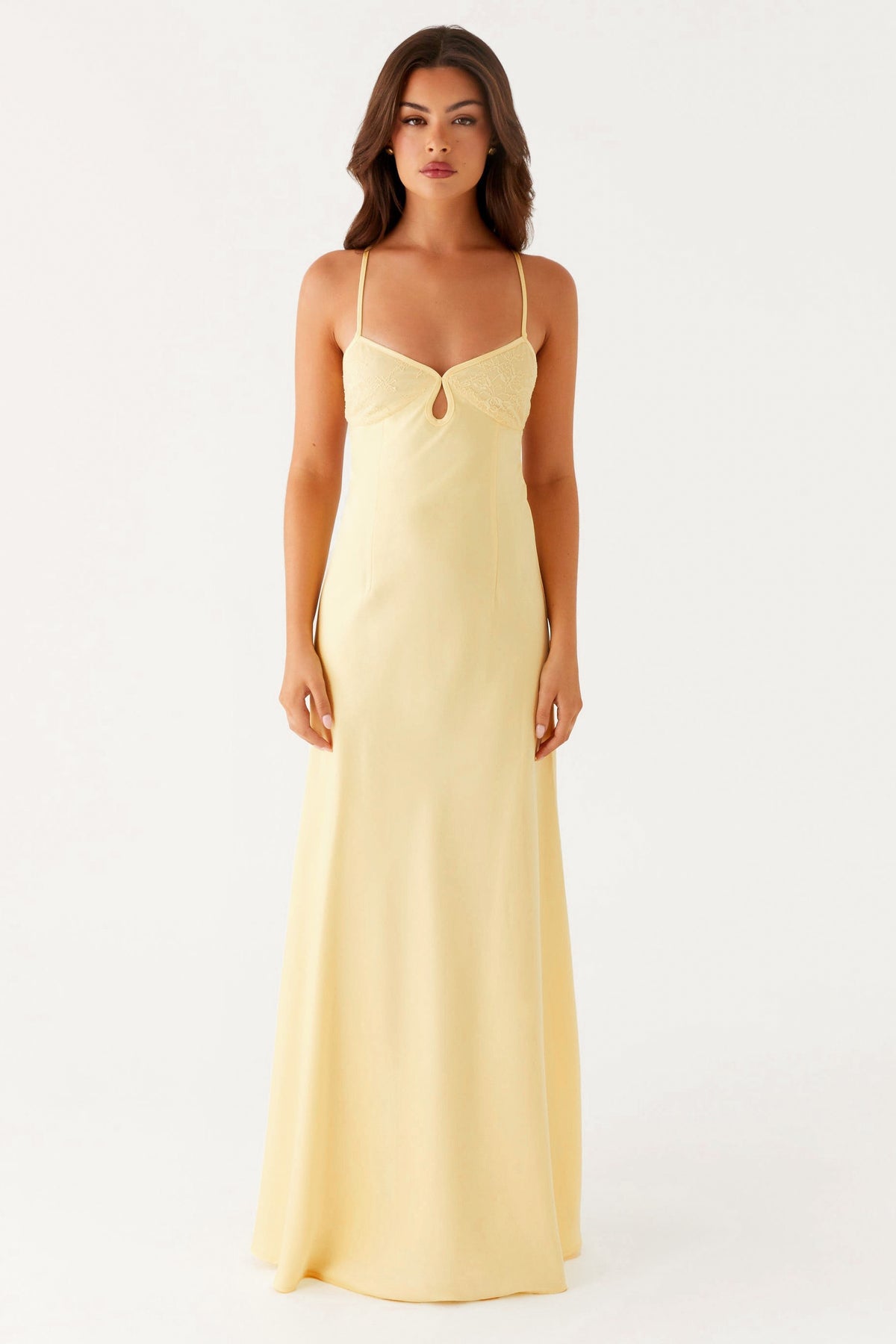 Lace Backless Maxi Dress With Sash