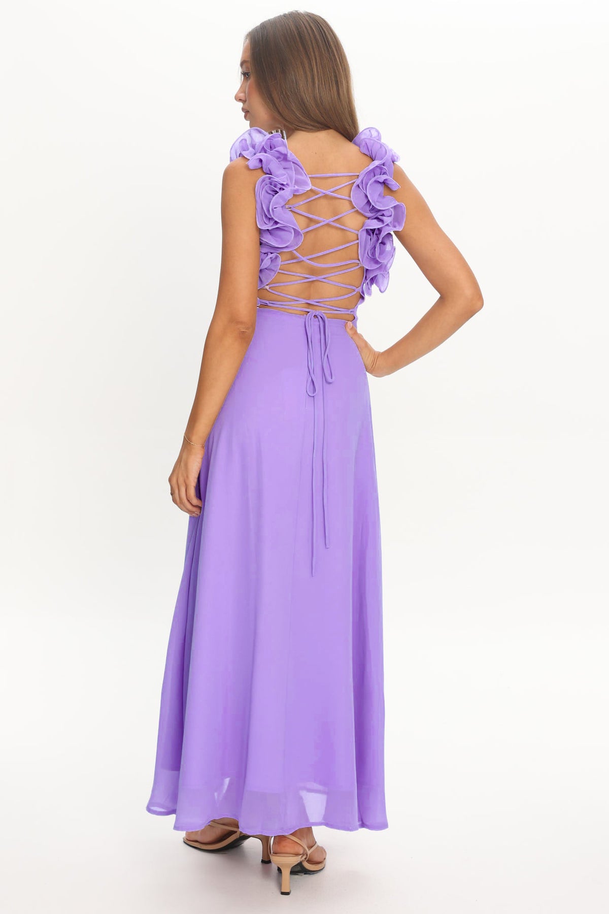 Drawstring Gathering A-Line Midi Dress