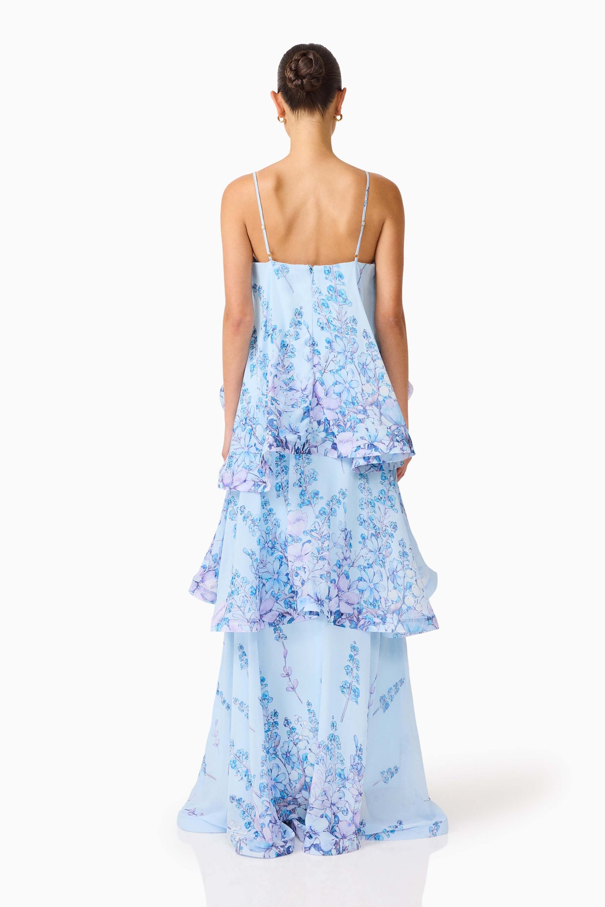 Floral Ruffle Slip Midi Dress