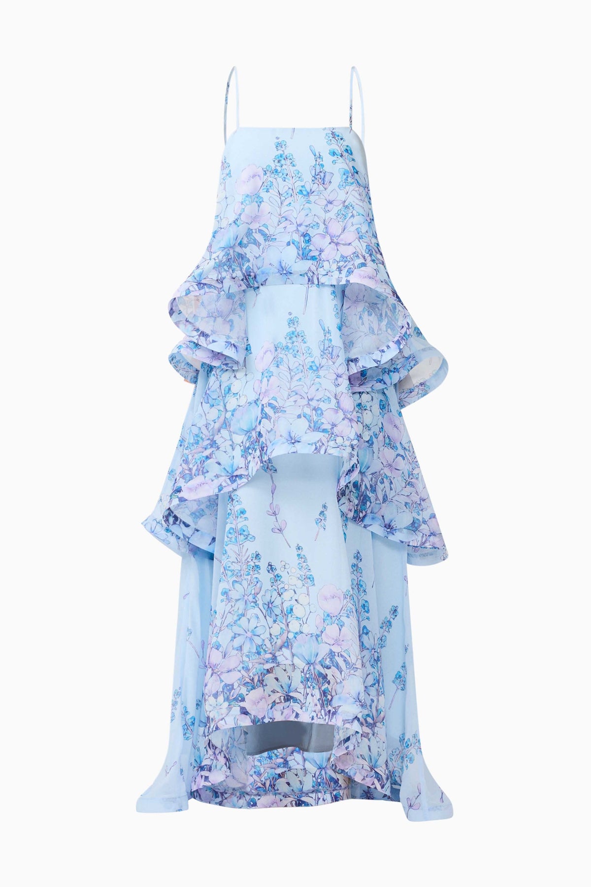 Floral Ruffle Slip Midi Dress