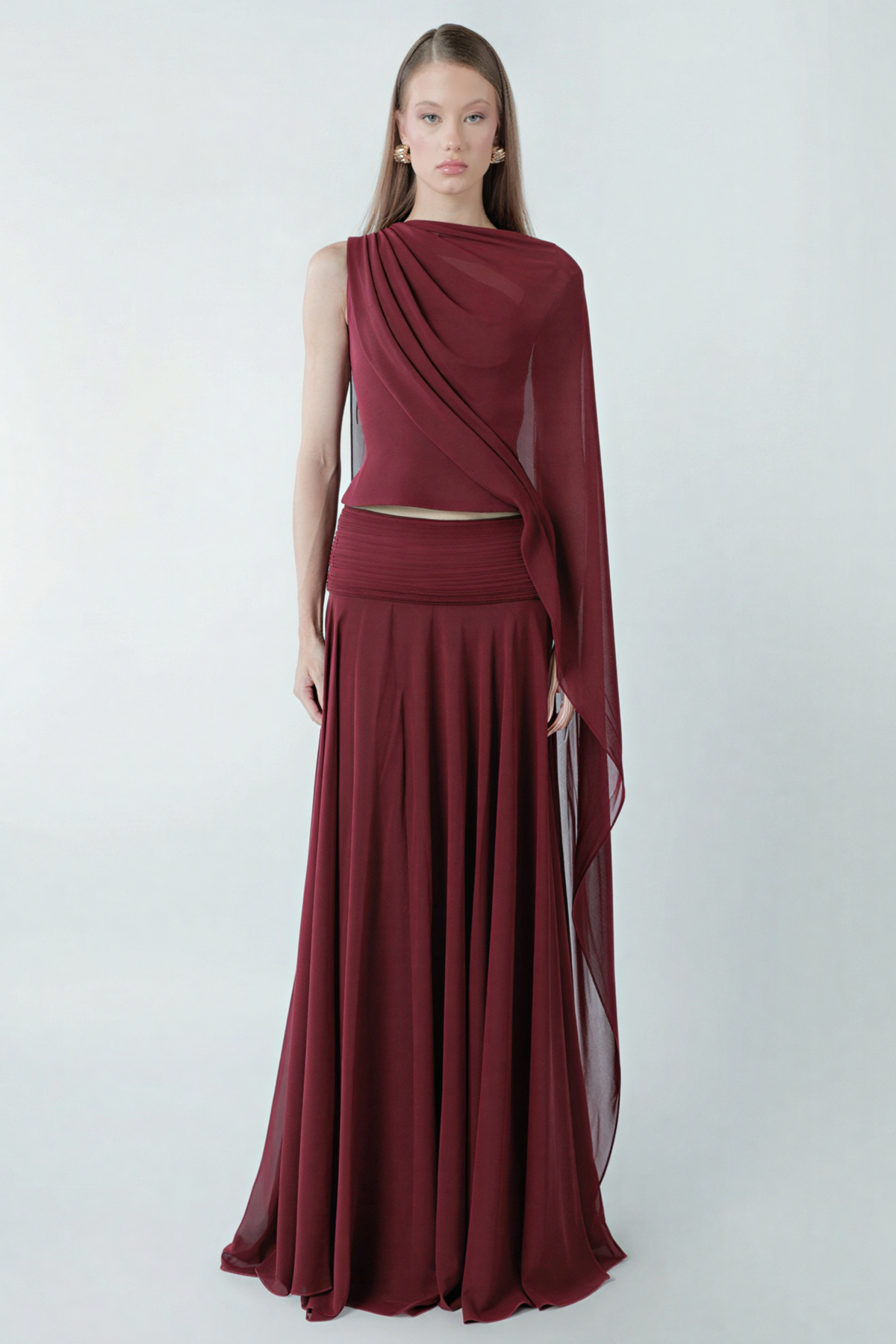 One Shoulder Top & Maxi Skirt Set