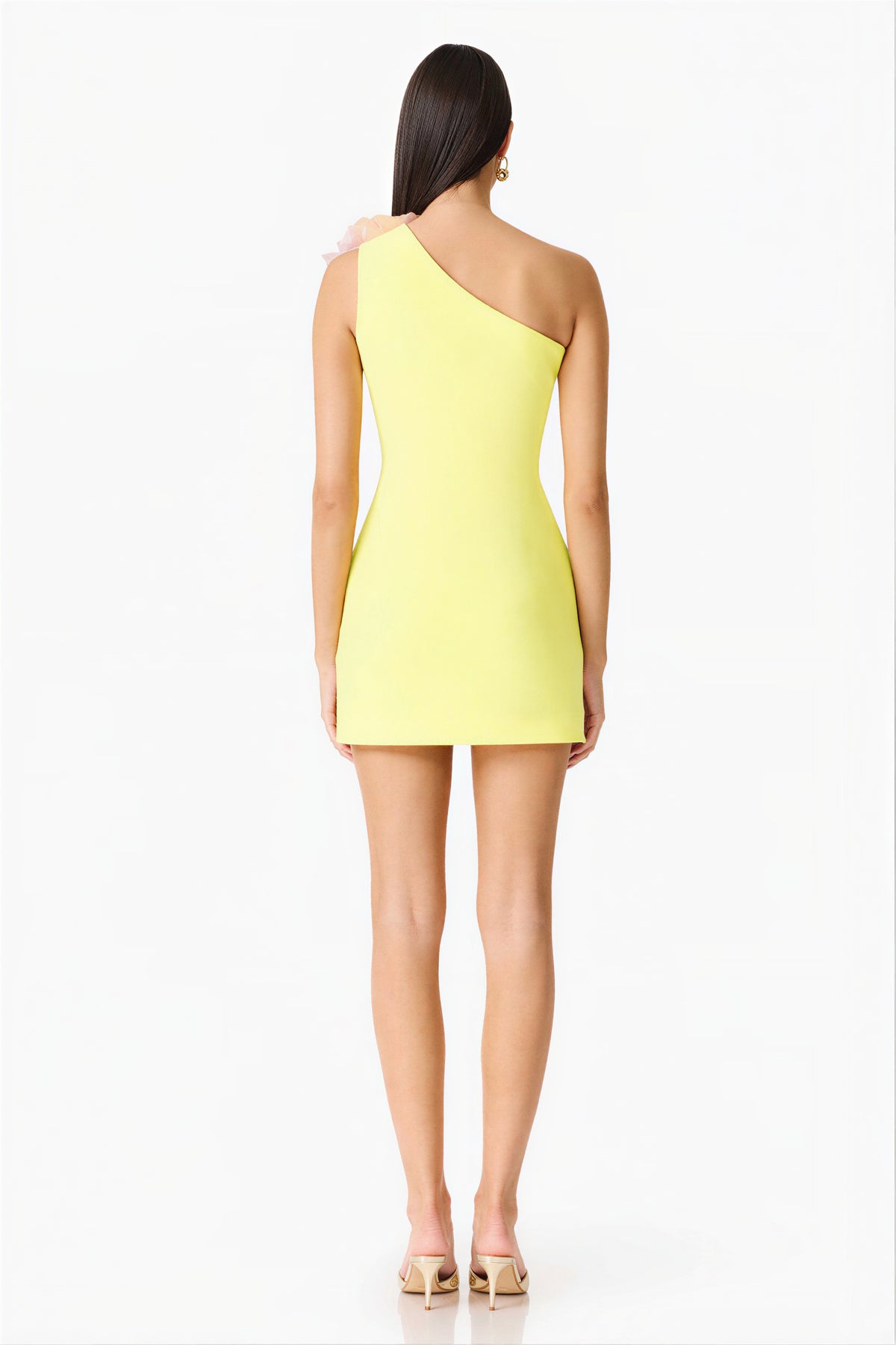 Embroidered One Shoulder Mini Dress