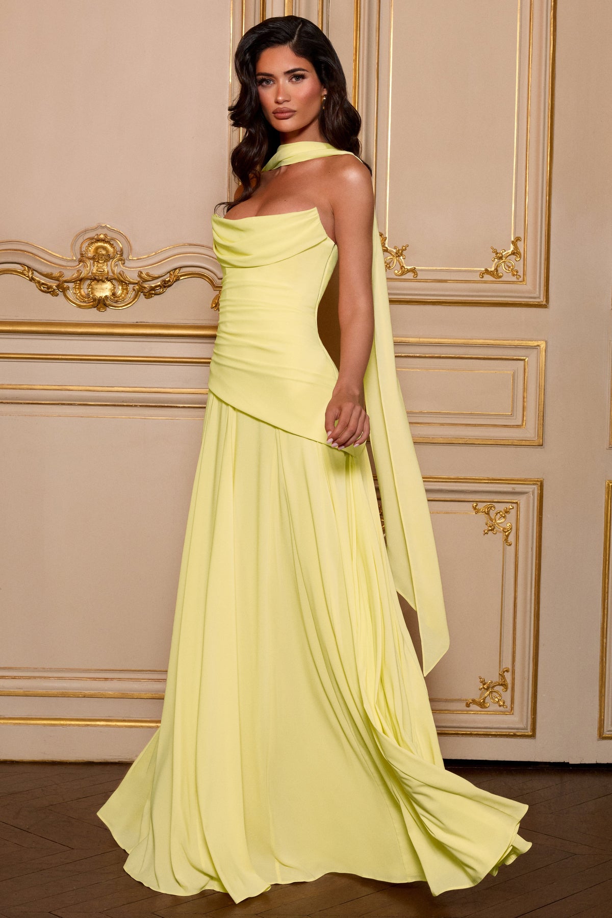 Solid Off-Shoulder Tie-Up Maxi Dress