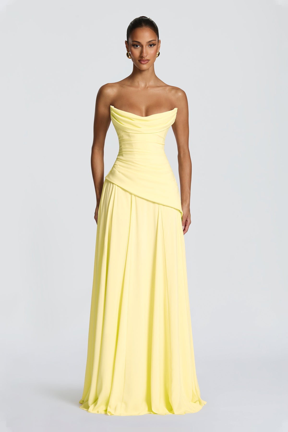Solid Off-Shoulder Tie-Up Maxi Dress
