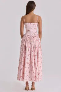 Floral Gathering Slip Midi Dress