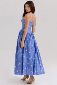 Floral Gathering Slip Midi Dress