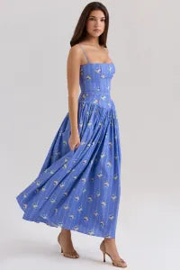 Floral Gathering Slip Midi Dress
