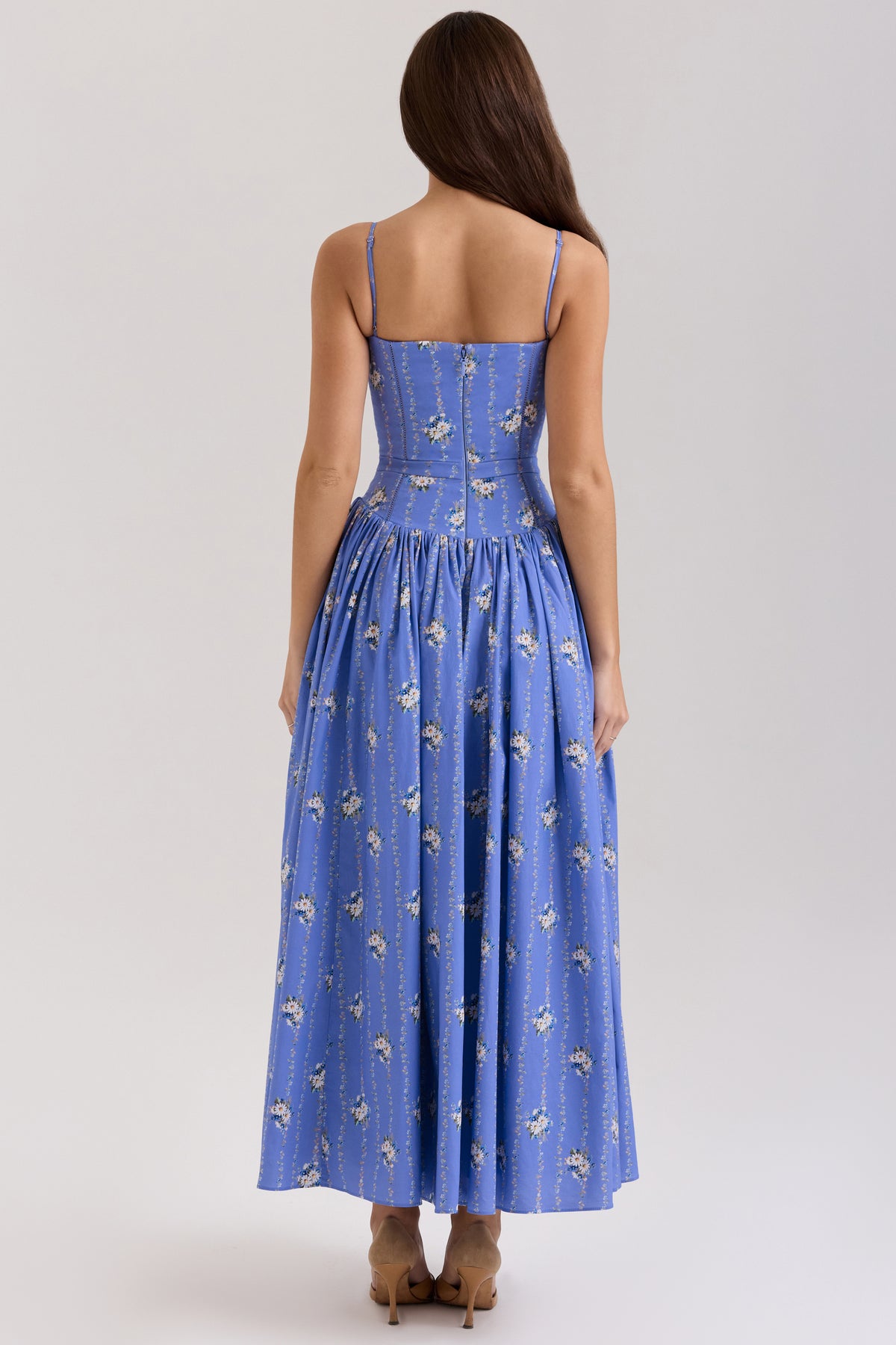 Floral Gathering Slip Midi Dress