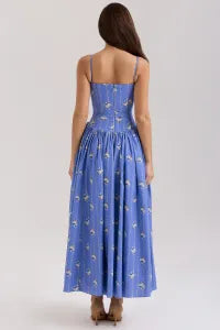Floral Gathering Slip Midi Dress