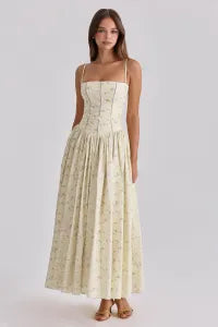 Floral Gathering Slip Midi Dress
