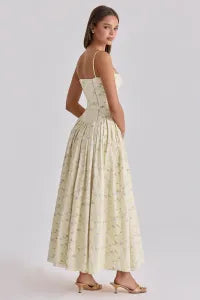 Floral Gathering Slip Midi Dress