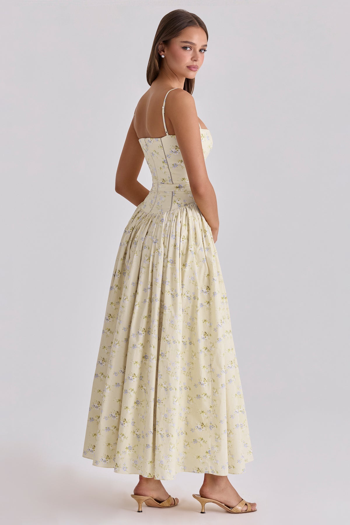 Floral Gathering Slip Midi Dress
