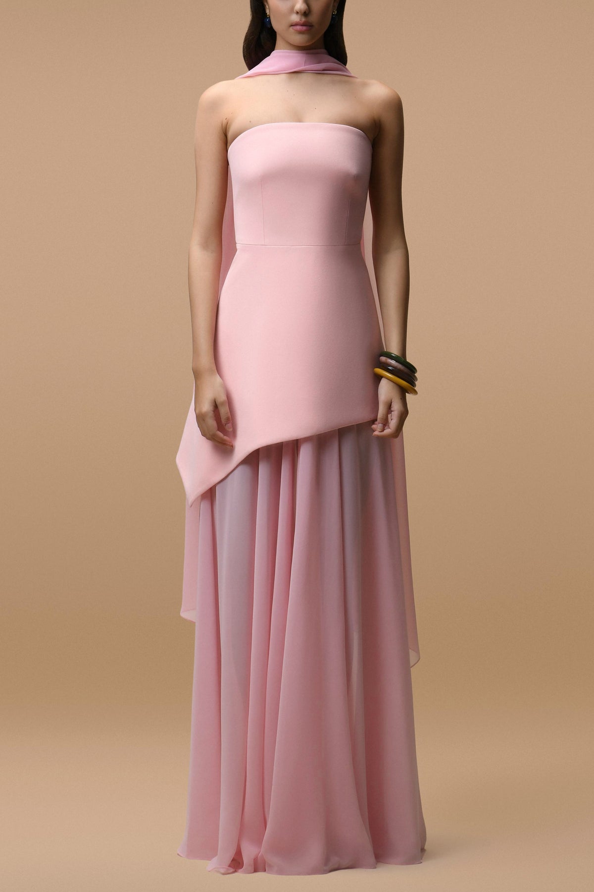 Solid Off-Shoulder Tie-Up Maxi Dress