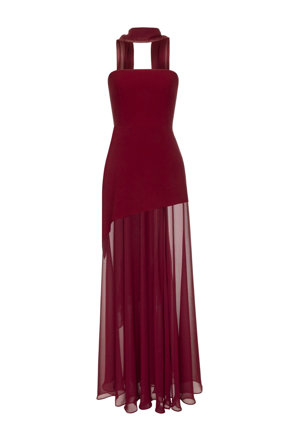 Solid Off-Shoulder Tie-Up Maxi Dress