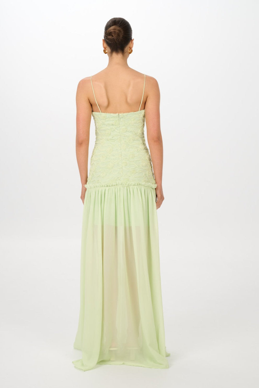 Chiffon 3D Flower Slip Maxi Dress