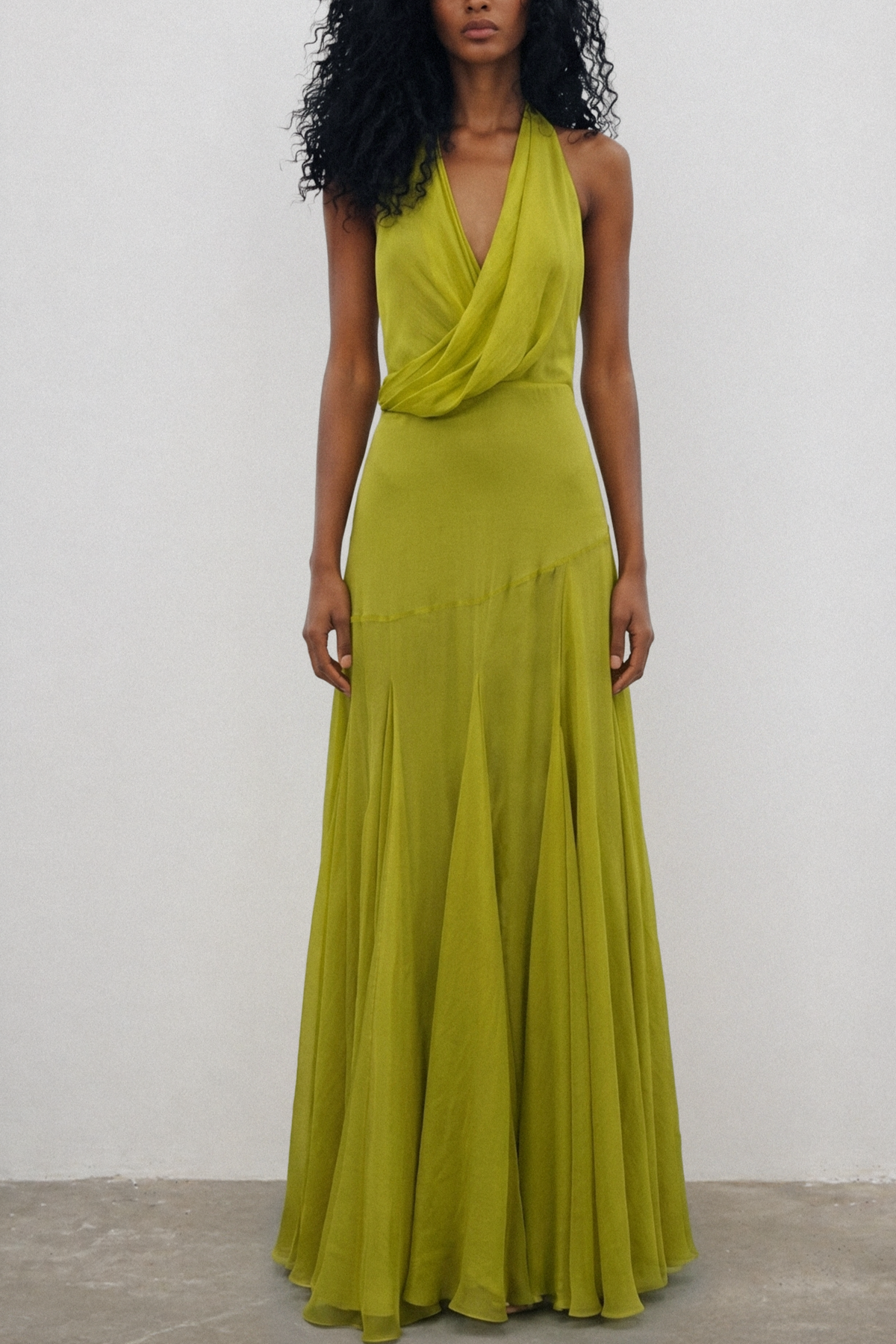 Halter Neck V-Neck Backless Maxi Dress