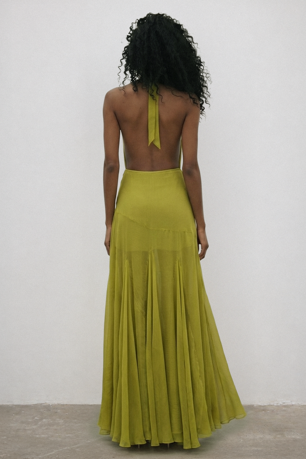 Halter Neck V-Neck Backless Maxi Dress