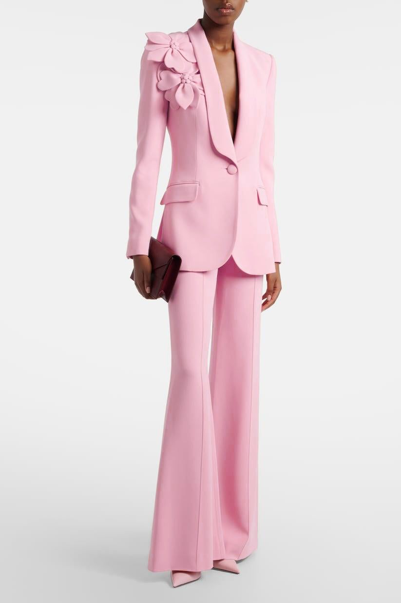 3D Flower Blazer & Pants Set
