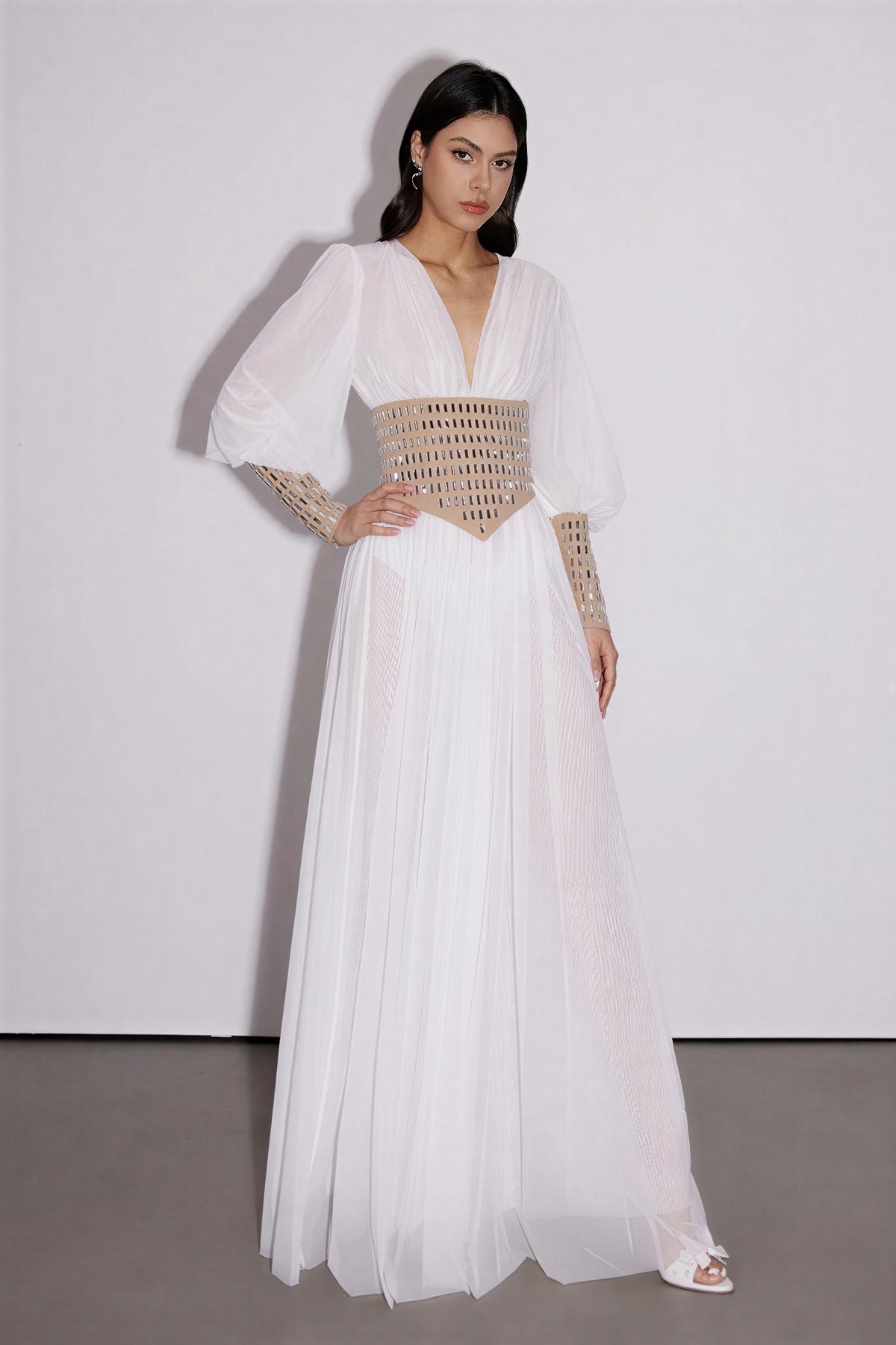 Crystal Mesh Maxi Dress