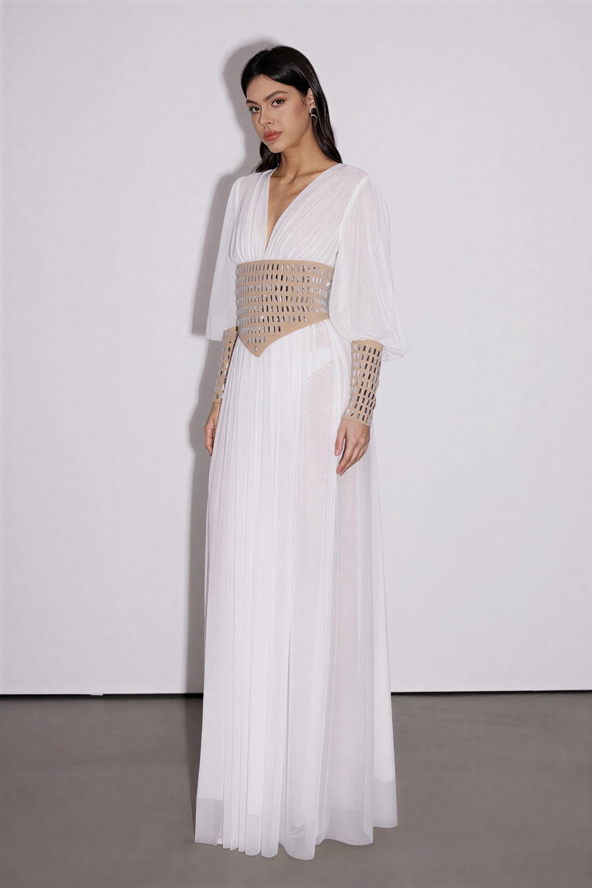 Crystal Mesh Maxi Dress
