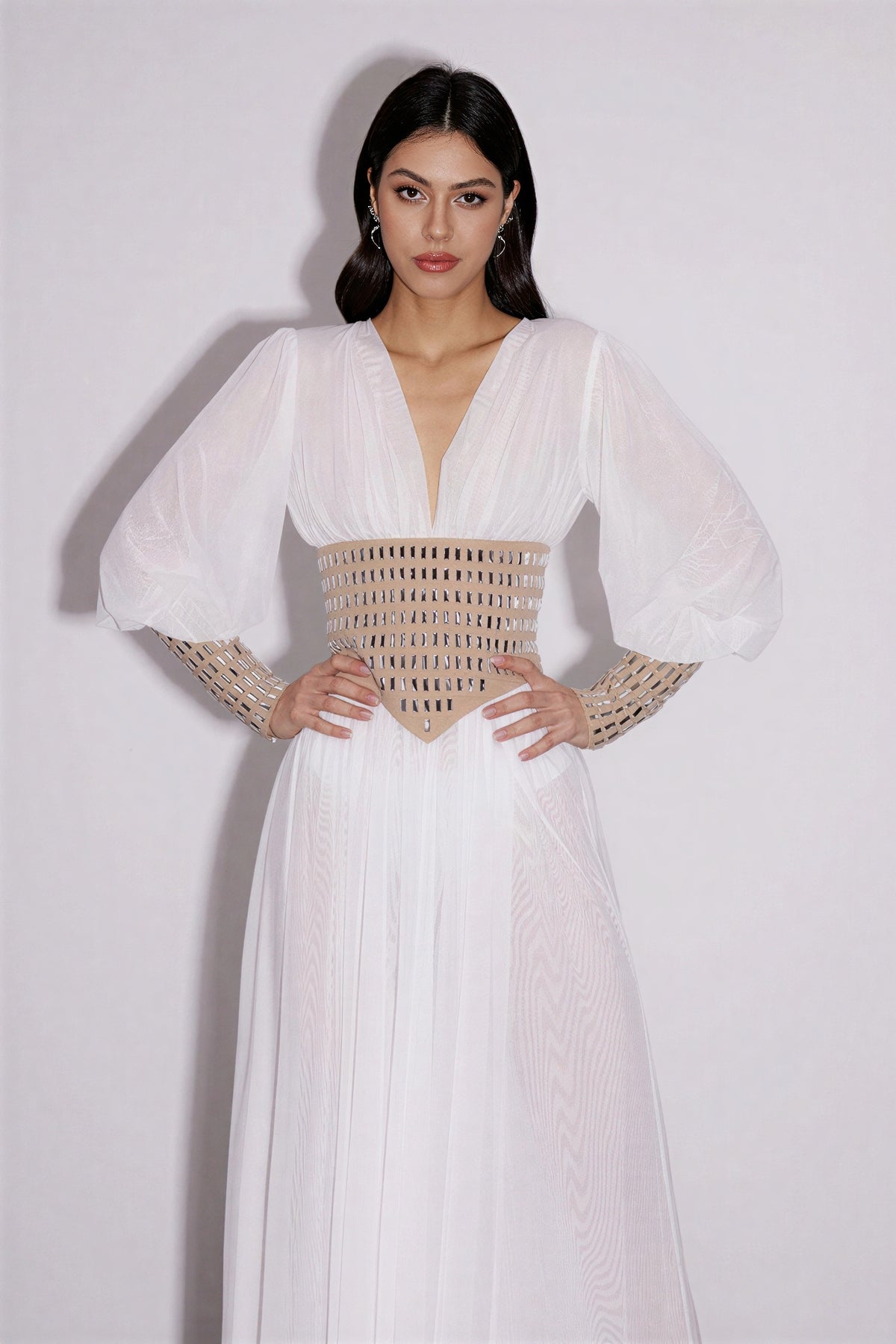 Crystal Mesh Maxi Dress