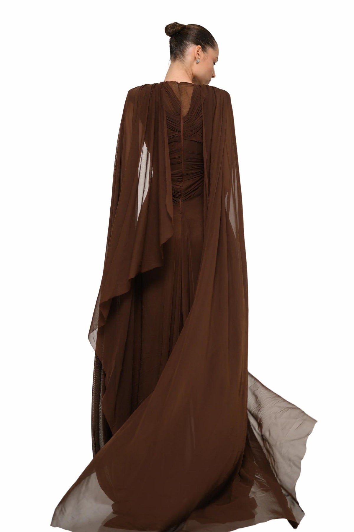 Cut Out Cape Midi Dress