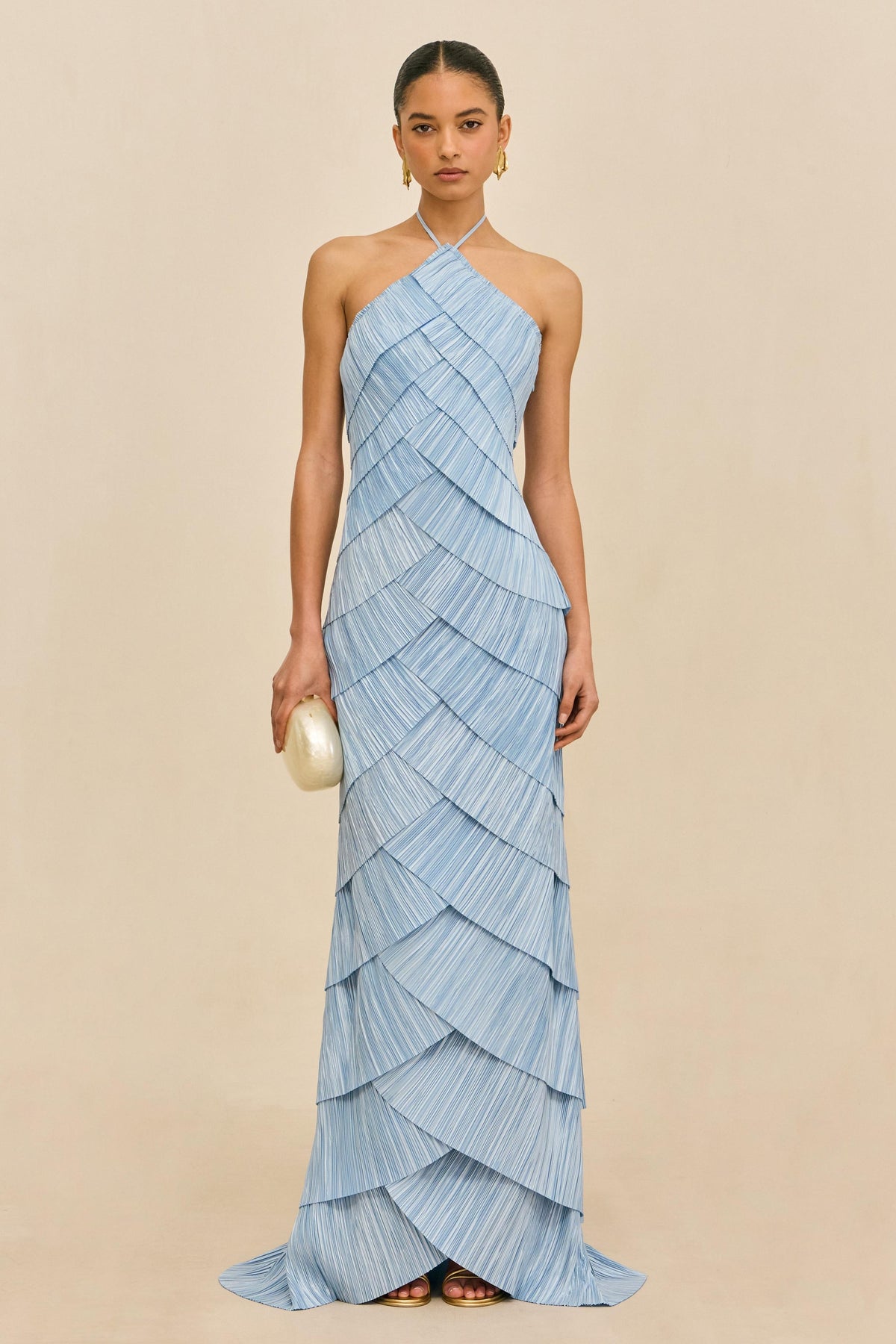 Sleeveless Backless Halter Neck Maxi Dress