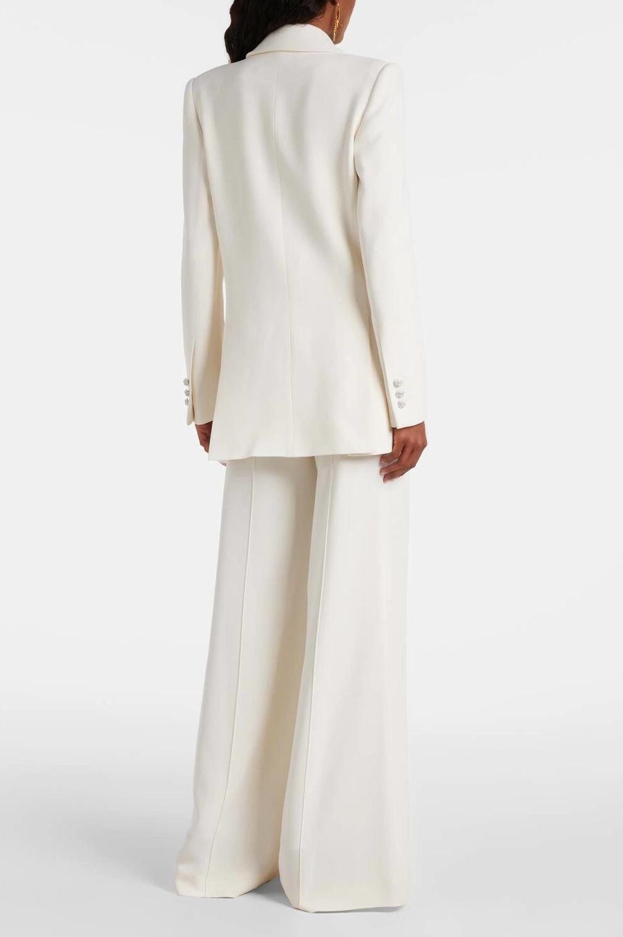 Embellished Lace-Up Blazer & High Waist Pants Set