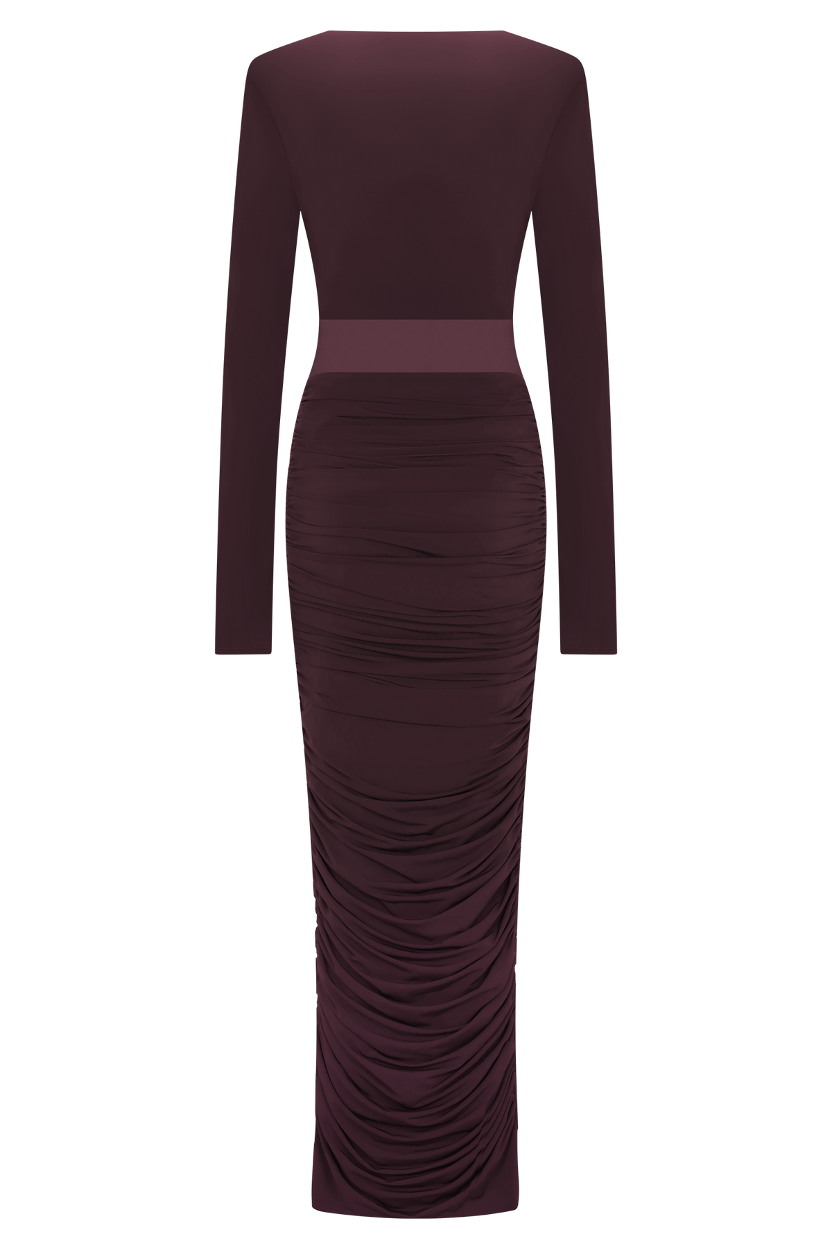 Jersey Gathering Long Sleeve Maxi Dress