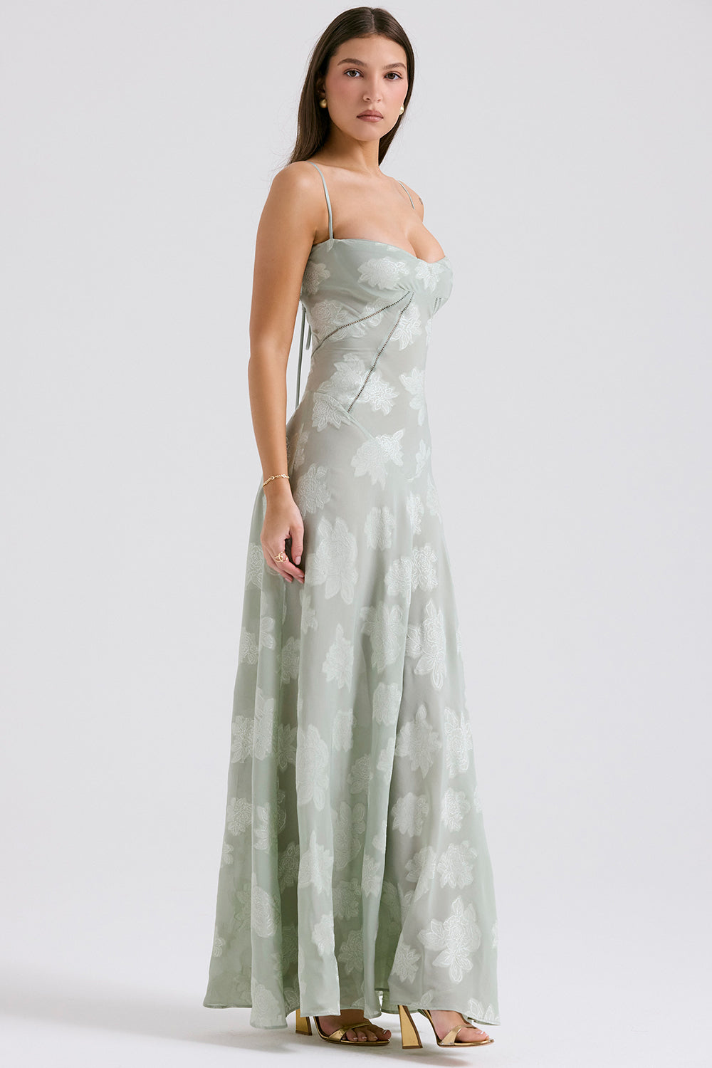 Jacquard Sleeveless Slip Maxi Dress