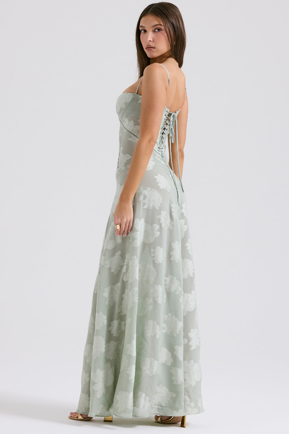 Jacquard Sleeveless Slip Maxi Dress