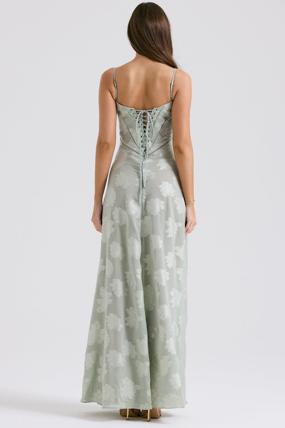 Jacquard Sleeveless Slip Maxi Dress