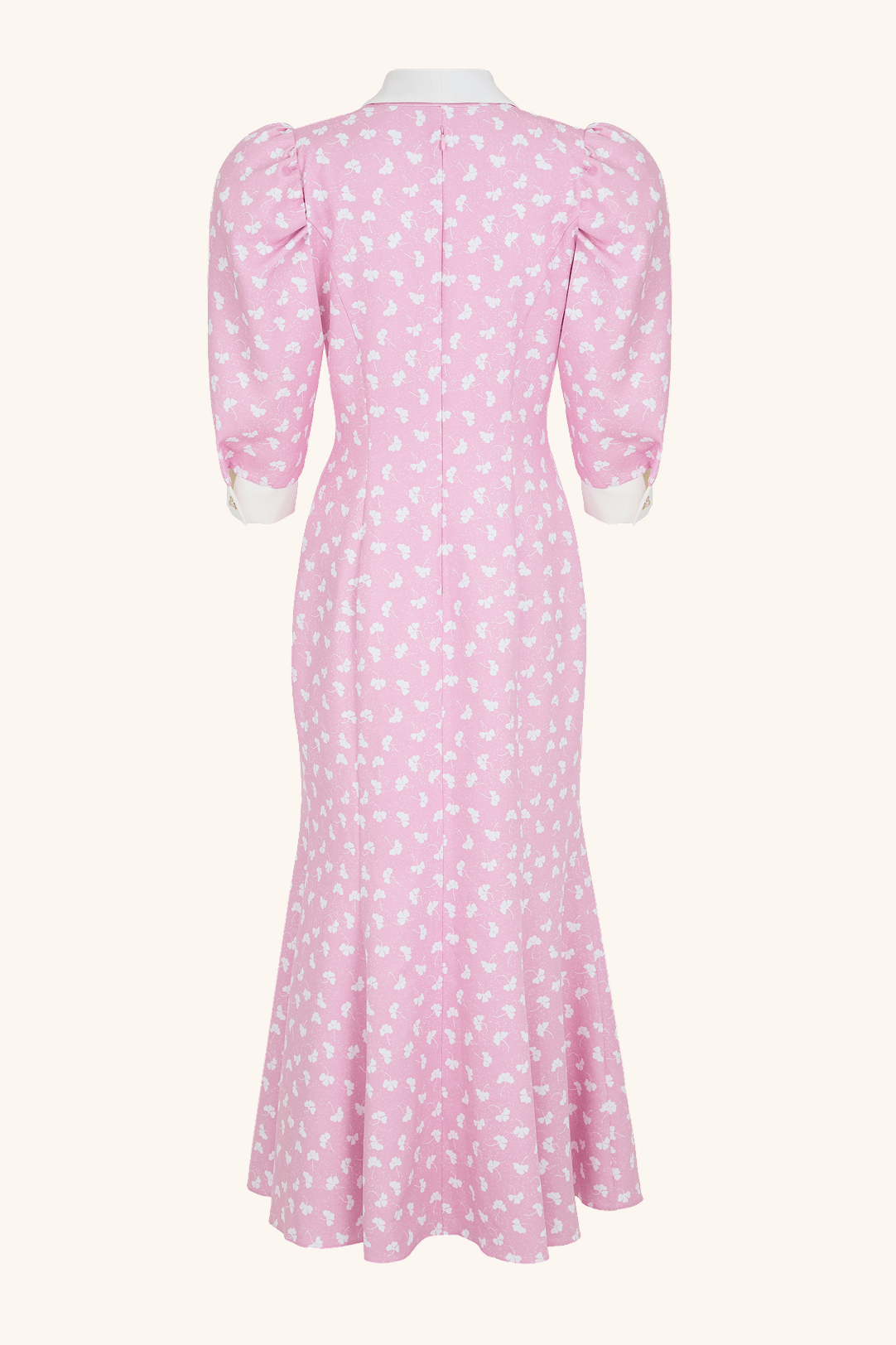 Floral Button Bow Midi Dress