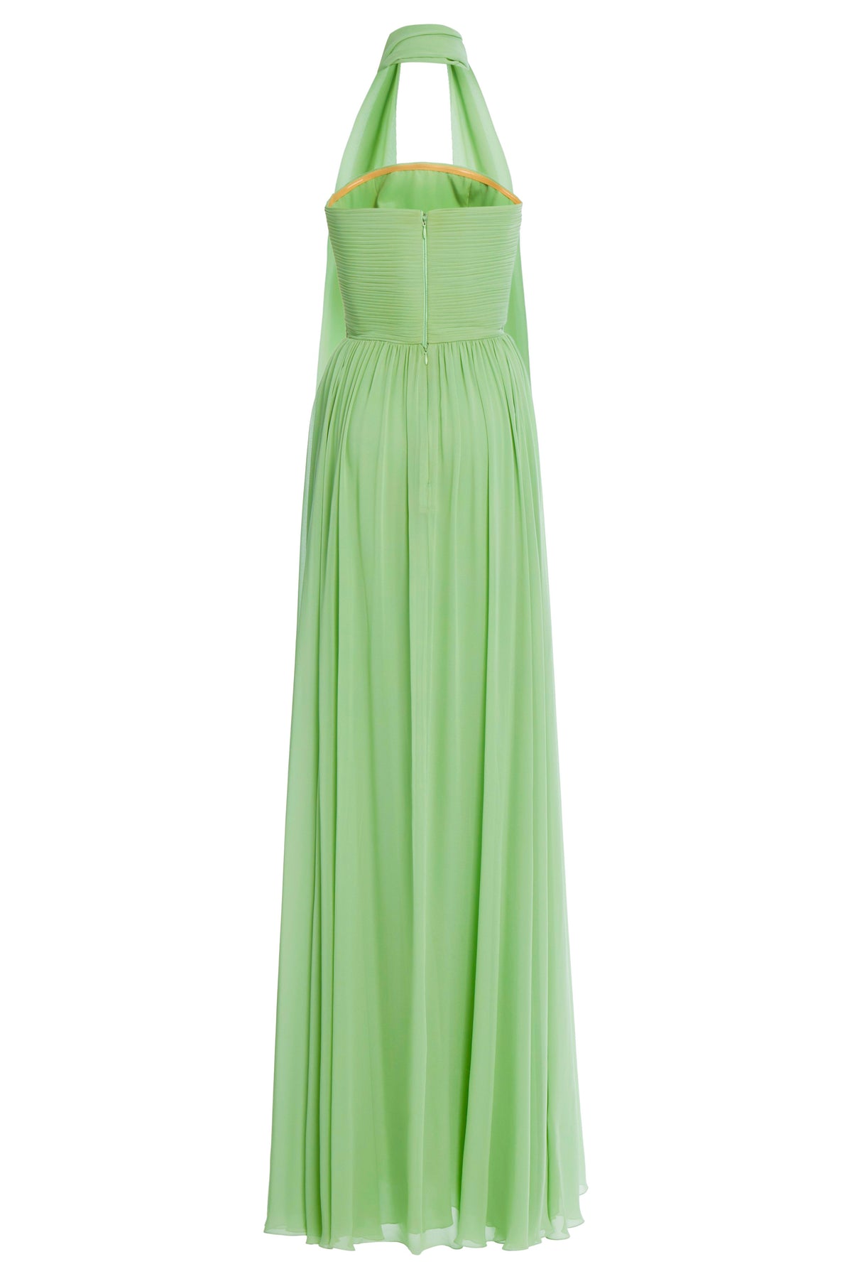 Strapless Pleated scarf Maxi Dress