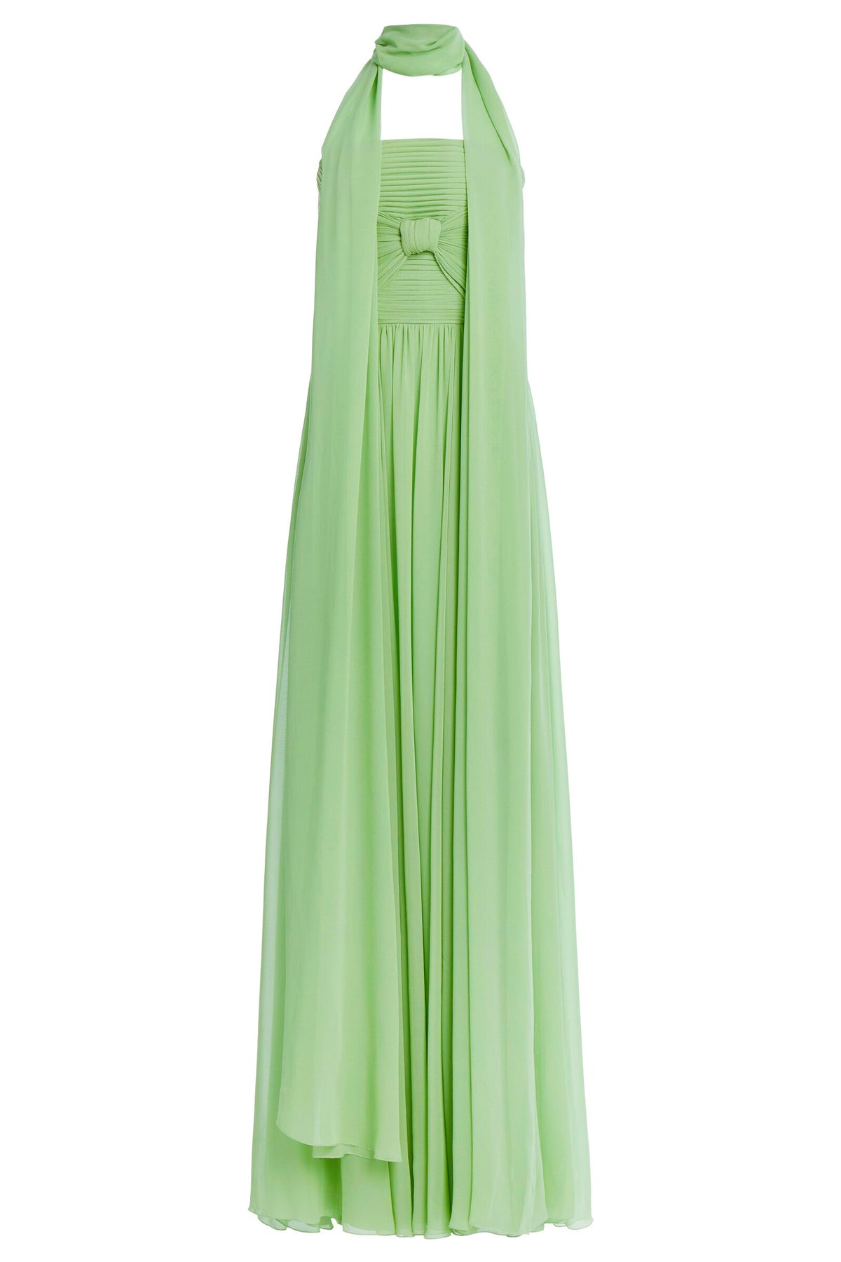 Strapless Pleated scarf Maxi Dress