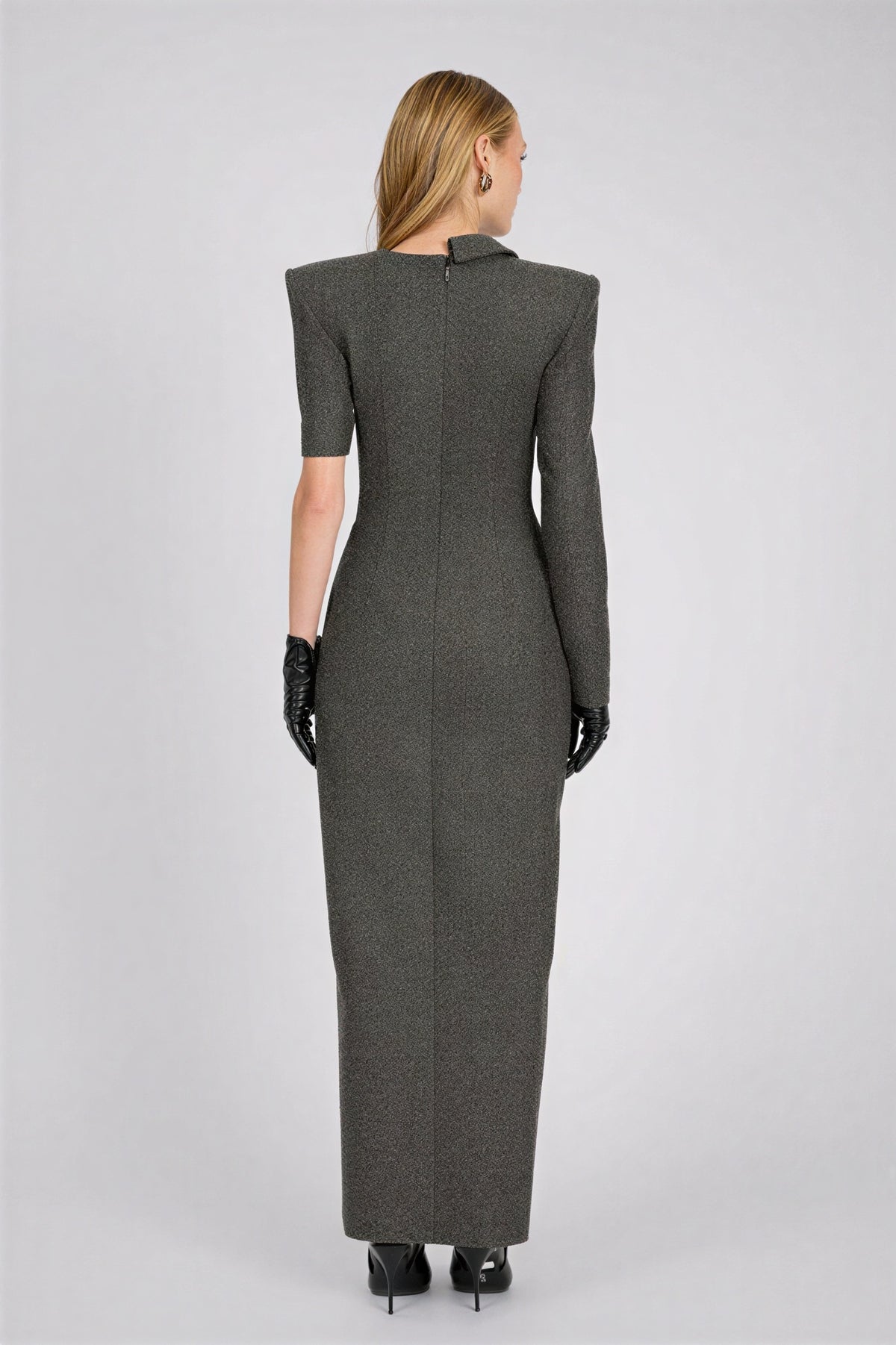 Flapped Lace Blazer Midi Dress